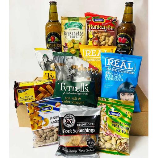 Kopparberg Premium Cider and Snacks Hamper with Personalised Message Card