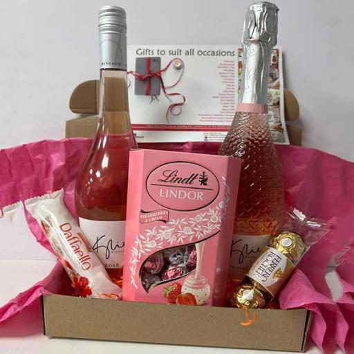 Kylie Minogue Rose and Snacks Hamper with Personalised Christmas Card