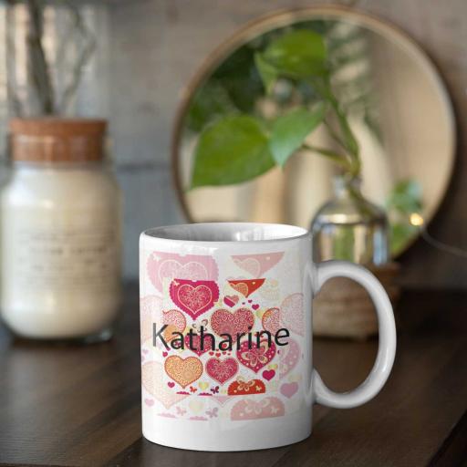 Personalised Valentine Name Mug - Add Name