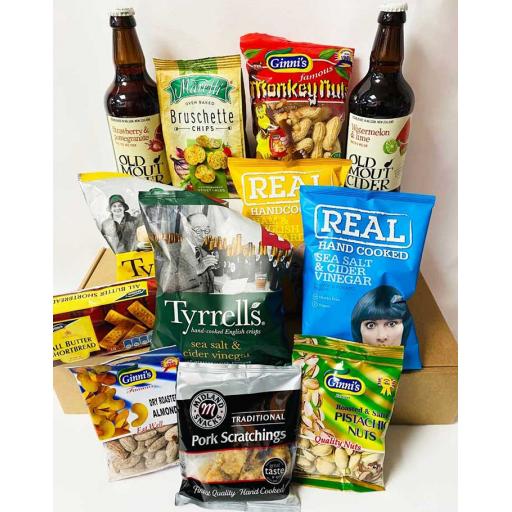 Old Mout Cider and Snacks Hamper with Personalised Christmas Card