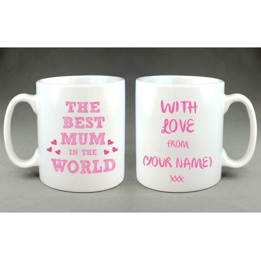 'The Best Mum in the World' Personalised Mug - Add Name