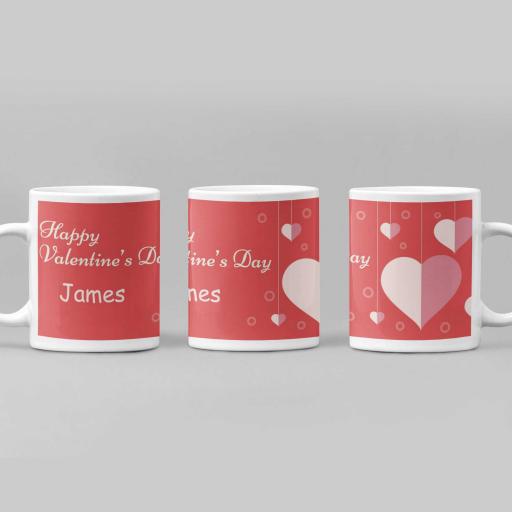 Personalised Hearty Valentine's Day Mug - Add Name
