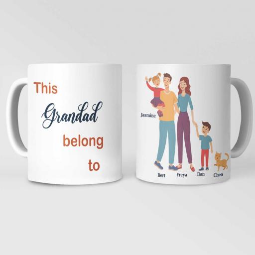 Personalised 'This Grandad Belongs to...' Mug - Add Names