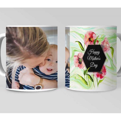 Personalised Mother's Day Mug with Poppies Design- Add Message
