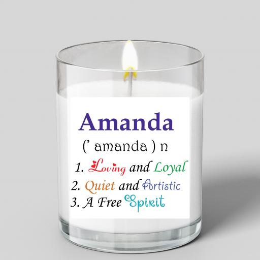 Personalised Glass Scented Candle - Add Name &amp; Characteristics