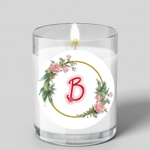 Personalised Glass Scented Candle with Initial and Name