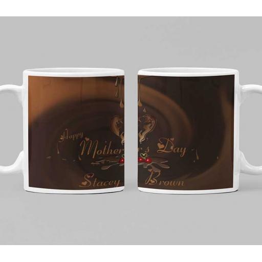 Happy Mothers Day Personalised Mug for Chocolate Lover Mum - Add Name
