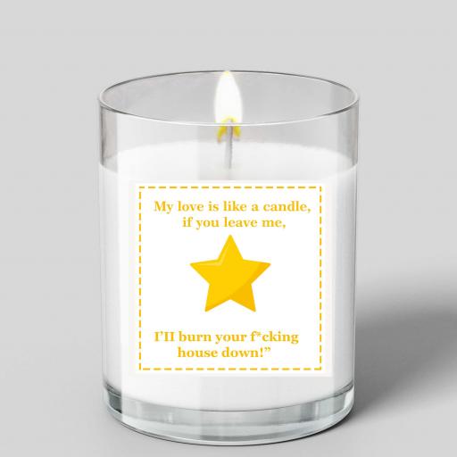 Personalised 'My Love is Like a Candle' Glass Scented Candle