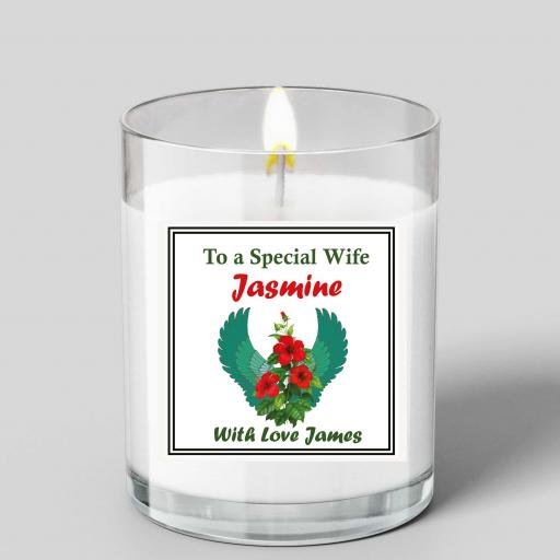 Personalised Glass Scented Candle for a Special Wife
