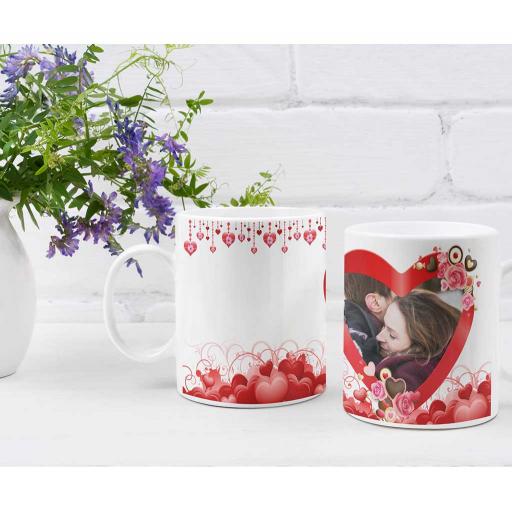 Personalised Romantic Photo Mug with Heart Design