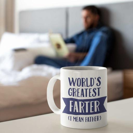 Personalised 'World's Greatest Farter - I Mean Father' Mug - Add Message