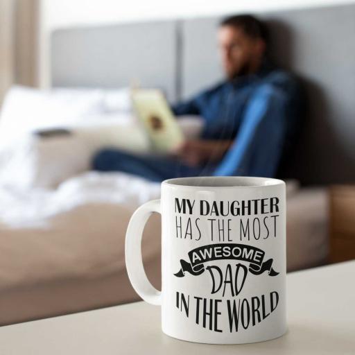Personalised 'My Daughter Has The Most Awesome Dad' Mug