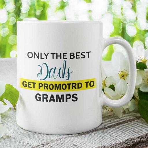 Personalised 'Only the Best Dad Gets Promoted to Gramps' Mug