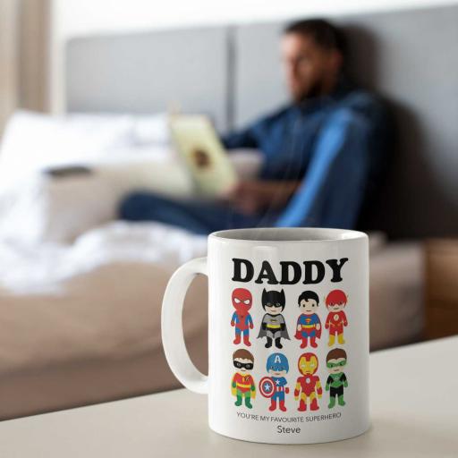 Personalised 'DADDY - My Favourite Superhero' Mug - Add Message