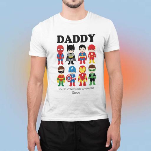 Personalised 'DADDY, You Are My Favourite Superhero' t-Shirt - Add Name