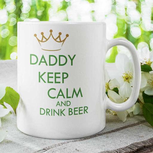 Personalised 'Daddy Keep Calm & Drink Beer' Mug
