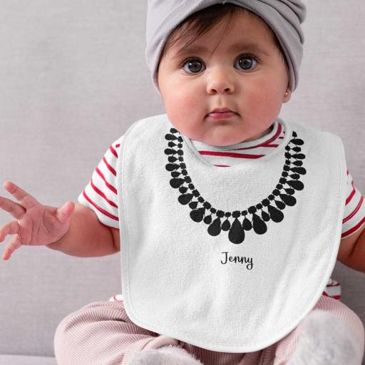 Personalised Pocket Bib with a Necklace Design- Add Name