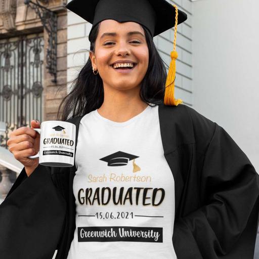 Personalised "Graduated" t-Shirt & Mug