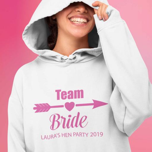 Personalised 'Team Bride' Hoodie - Add Name &amp; Text