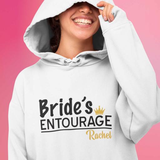 Personalised &quot;Bride's Entourage&quot; Hoodie - Add Name