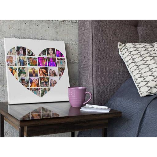 Personalised Heart Photo Collage Canvas