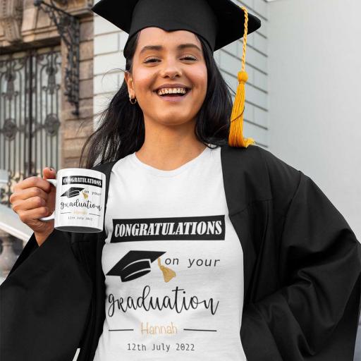 Personalised "Congratulations on Your Graduation" t-Shirt & Mug