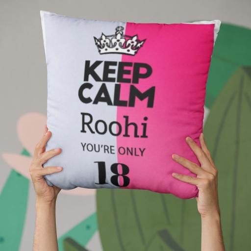 Keep Calm You're Only (AGE) - Personalised Birthday Cushion