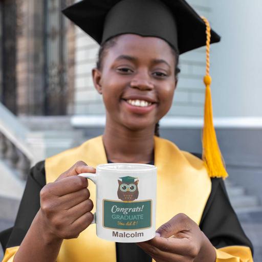 Personalised 'Congrats Graduate - You Did It' Mug - Add Name