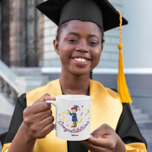 Personalised 'Congratulations' Mug for a Graduate - Add Name