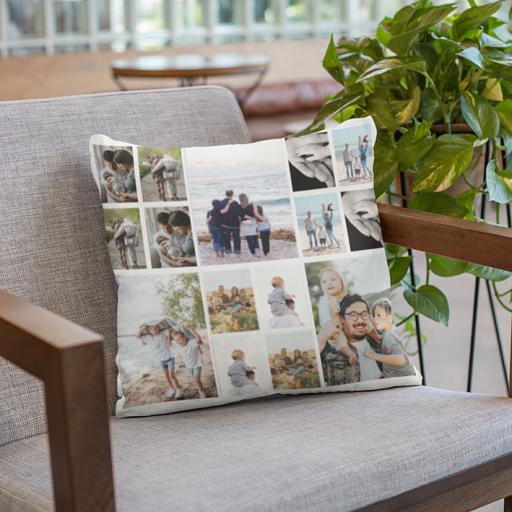 Multi Photo Personalised Collage Cushion - 15 Photos Collage