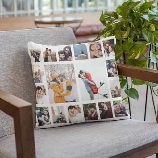 Personalised Multi Photo Collage Cushion - 18 Photos Collage
