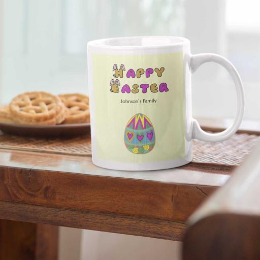 Personalised Happy Easter with Easter Egg Mug - Add Name