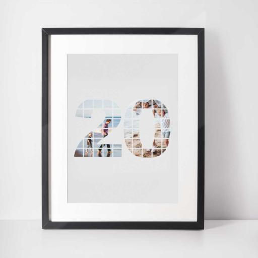 Personalised 2 Photo Collage Wall Art - 20 Years