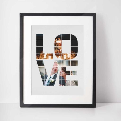 Personalised 'LOVE' Photo Wall Art - Upload Photos