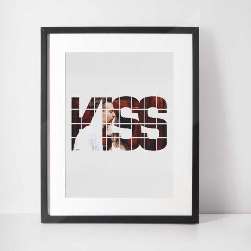 'KISS' Photo Wall Art - Personalise with Photo