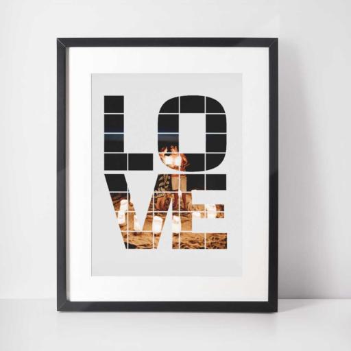 Personalised 'LOVE' Photo Wall Art - Add Photo