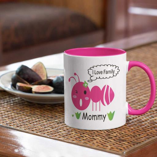 I Love Family - Personalised Colour Inside Mug for Mummy