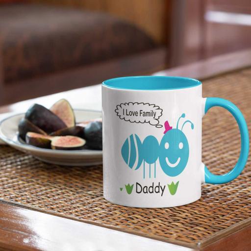 I Love Family - Personalised Colour Inside Mug for Daddy