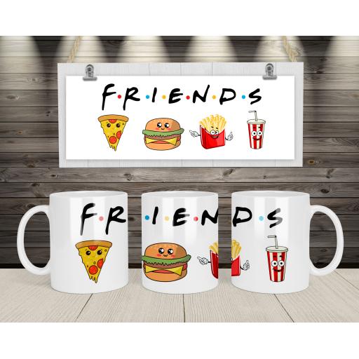 Personalised Fast Food Inspired Mug For Friends - Add Names