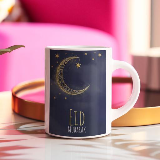 Personalised Moon & Stars Eid Mubarak Mug - Add Name/Message