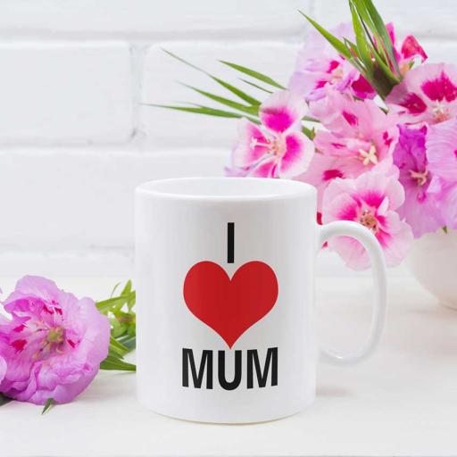 Personalised 'I Heart Mum' Mug - Add Name/Message