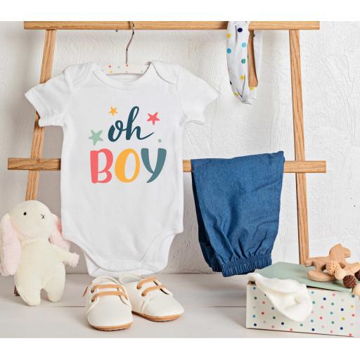 Personalised 'Oh Boy' Babygrow