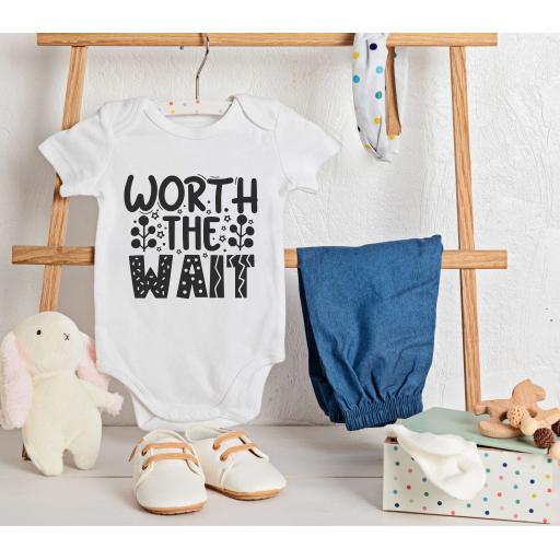 Personalised 'Worth the Wait' Babygrow