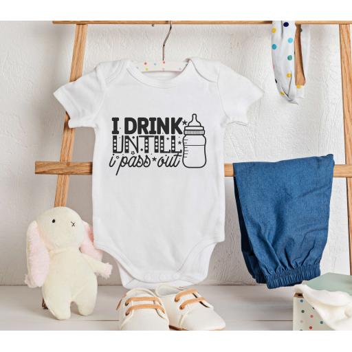 Personalised 'I Drink Until I Pass Out' Babygrow