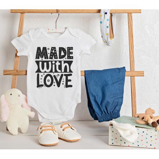 Personalised 'Made With Love' Babygrow