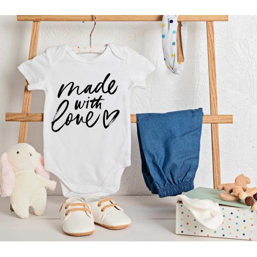 Personalised 'Made with Love' Babygrow
