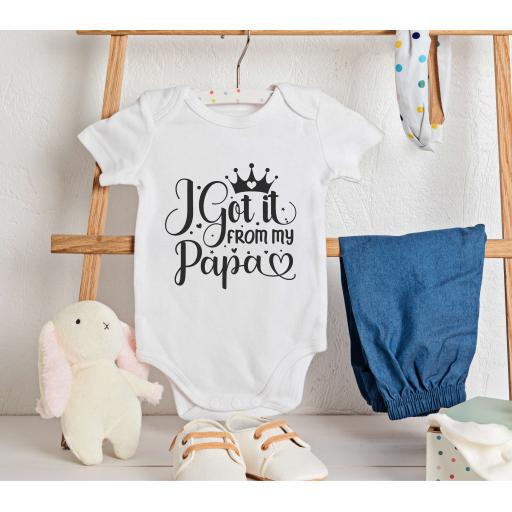 Personalised 'I Got it From My Papa' Babygrow