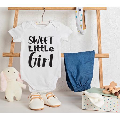 Personalised 'Sweet Little Girl' Babygrow