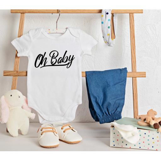 Personalised 'Oh Baby' Babygrow