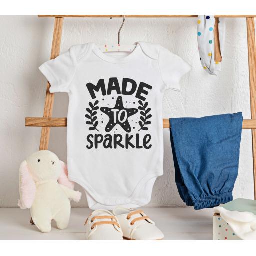 Personalised 'Made to Sparkle' Babygrow